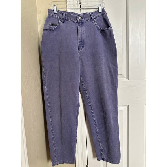 Vintage Purple Lee Riveted Jeans 10 /12 High Waist - Picture 1 of 6
